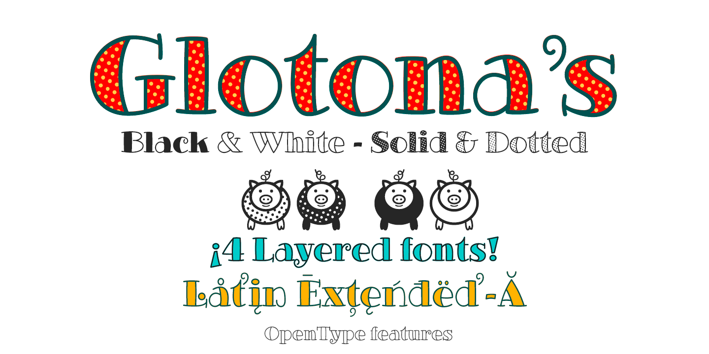 Beispiel einer Glotona White-Schriftart